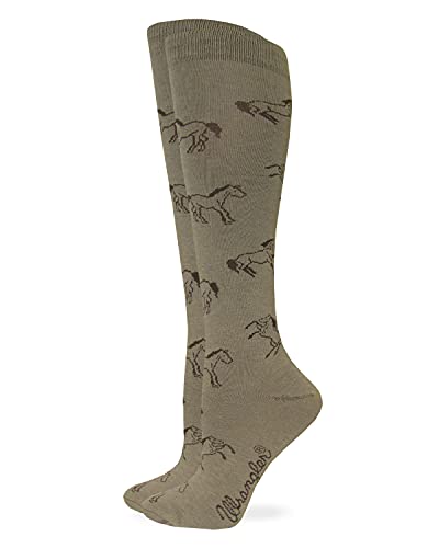 Wrangler Ladies Horse Boot Socks 1 Pair, Taupe, W 7.5-9.5 / M 6-8