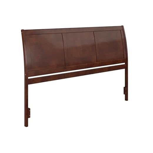 AFI, Portland King Sleigh Solid Wood Panel Headboard, Walnut