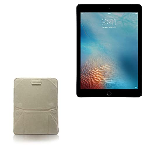 BoxWave Case for iPad Pro 9.7 (2016) (Case by BoxWave) - Velvet Pouch Stand, Velour Slip Sleeve Built-in Foldable Kickstand for iPad Pro 9.7 (2016), Apple iPad Pro 9.7 (2016) - Tan