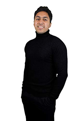 Cashmere Boutique 100% Pure Cashmere Turtleneck Sweater Men - Pullover, Slim Fit, Soft and Warm Long Sleeve Sweater