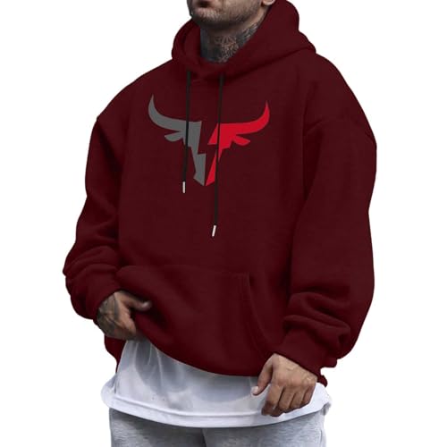 Genérico Nueva Sudadera con Capucha, Informal Holgada Estampada Popular para Hombres Europeos y Americanos