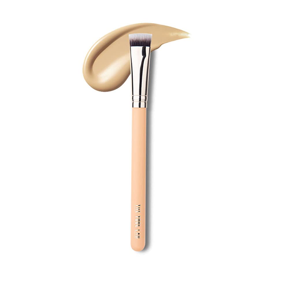 THE TOOL LAB108 Base Perfector Small - Flat Top Face Blending Liquid, Cream or Flawless Cosmetics, Buffing, Stippling- Premium Quality Synthetic Dense Bristles Cosmetic