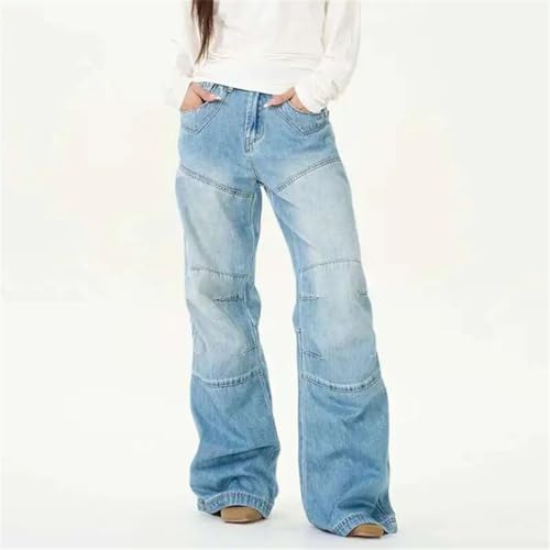 Men's Korean Style Denim Pants Pleated Spliced Line Deconstruction Solid Color Stright Leg Jeans3