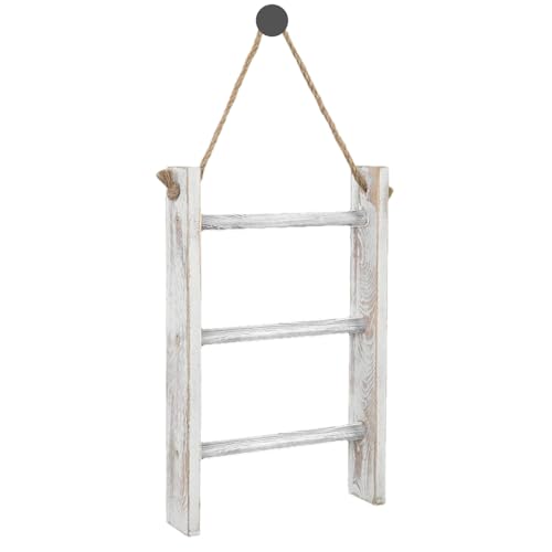 Escalera de cubierta, soporte de cubierta de 3 niveles, escalera de toallas para cuarto de baño, escalera de cubierta de madera, soporte de estante, organizador de almacenamiento para toallas de baño