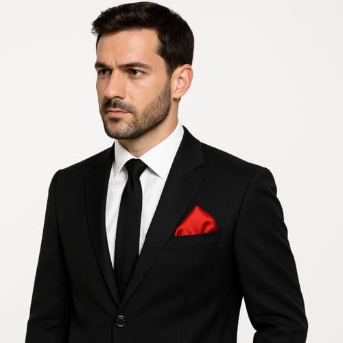 Image of LEONARDI Men's Solid Pocket Square | 30cm x 30cm | Smooth texture | Microfiber | Pack of 1 |