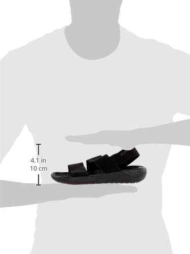 Crocs Literide Stretch Sandal Women, Sandalias de Punta Descubierta para Mujer, Negro (Black/White 066), 39/40 EU
