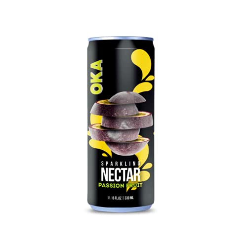 OKA Sparkling Passion Fruit Nectar 24/1 -Sparkling Juice Drinks For Kids-Healthy Drinks For Kids & Adults Alike-A Great Replacement For Juice Boxes For Kids Recess Drinks & School Snacks For Kids-(pack of 24)