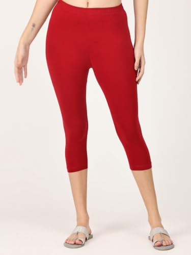 Image of Robinbosky Premium Stretchable Cotton Capri Legging for Women | Suitable for Formal wear & Casual wear | High-End Elastic Makes. The Leggings Squat Proof and Durable for Travel, Yoga, & Workout.
