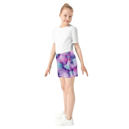 Girls Shorts Cute Circular Shapes Purple Blue Kids Athletic Activewear Sleep Shorts Youth Summer Clothes, X-Small4