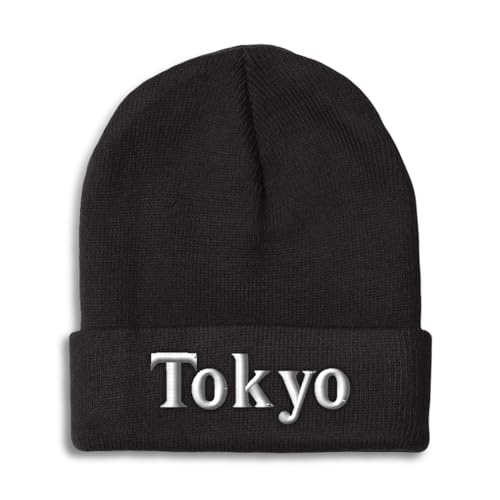 Speedy Pros Beanies for Men Tokyo Japan Japanese Kyoto Skull Cap Winter Hats Women Acrylic One Size Black Design Only