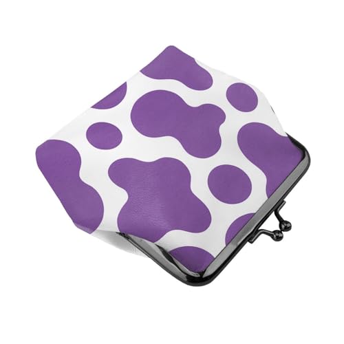 Pu Leather Buckle Coin Purse Colorful Cow Print Girls Kiss-Lock Change Purse Wallets3