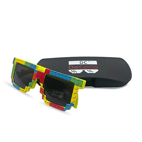 Image of DC DECORIO Thug Life Sunglasses Pixel Gangsta Life Funny Novelty Shades With Box Packing (Black) (RAINBOW DOTS)