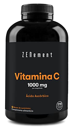 Vitamina C 1000 mg, Suministro para 9 meses, Solo 1 Tablet al Día | 270 Comprimidos Veganos de...