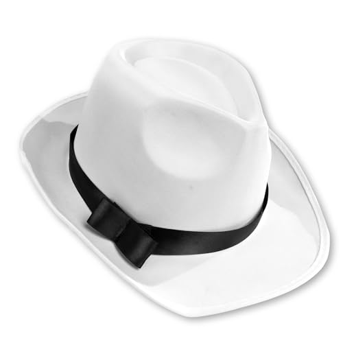 Sombrero Fedora de Gangster, talla única con banda elástica de ajuste premium