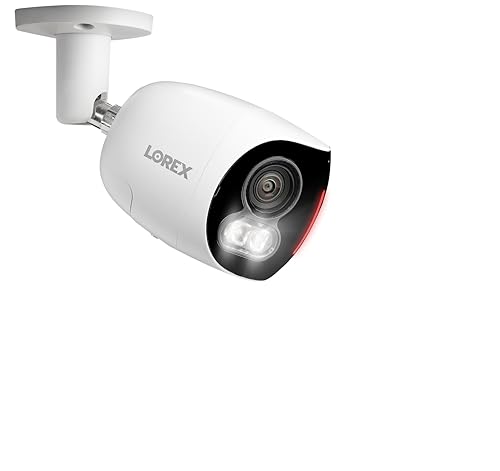 Image of Lorex 4K 8MP IP Wired Dual-Lens Add-On Outdoor Security Camera | Smart Security Lighting | Motion Detection | 180 Panoramic View | Auto Framing | Color Night Vision | 2-Way Talk | Requires Recorder | 4K Ultra HD, Dual 2.1mm Lenses Stitched to 180 Degree Panoramic View, Smart Security Lighting with Color Night Vision
