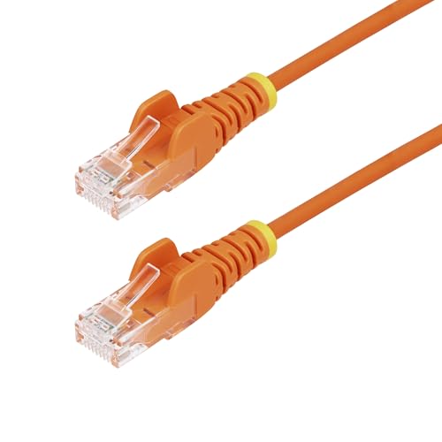 StarTech.com 5m Orange Slim CAT6 Ethernet Cable, Snagless RJ45, LSZH, 28AWG Pure Bare Copper, Slim Network Patch Cable/Cord