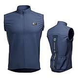 INBIKE サイクルベスト レーディス 防風 撥水 ウインドブレーカー サイクルジャージ 秋 サイクルウエア 冬 ノースリーブ ポケット付き 通気 軽量 ライディングベスト 自転車インナーベスト (JP, アルファベット, M, ブルー)