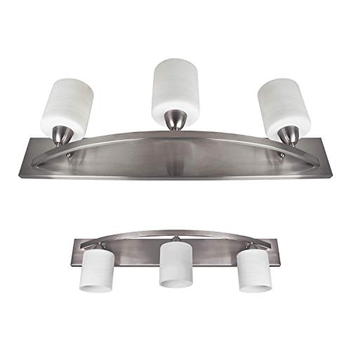 Nuk3y Modern Bathroom Vanity Light Fixture with Light Globe Brushed Nickel (Satin Nickel, 3 Lights)