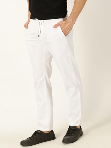 Image of Thomas Scott Men's | Solid | Light Weight | Breathable Fabric | Elasticated Waist | Mid Rise | Regular Fit | Cotton Blend | Drawstring | Chino Trouser | Pants
