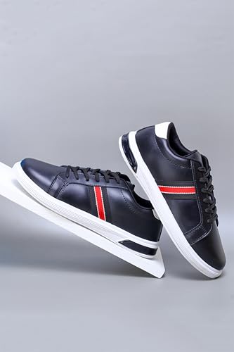 Image of ATHCO mens Milan Sneaker|Memory Foam Comfort|Laceup|Casual Shoes for Men|Soft Trendy Shoes For men|Fashion Sneaker|Genz|Millennials|Alpha|Footwear|Lightweight|EasyCare|Comfortable|Dailyuse|Extrasoft|SlipResistant|Durable|EasyCare|Shoes For Men's & Boy's