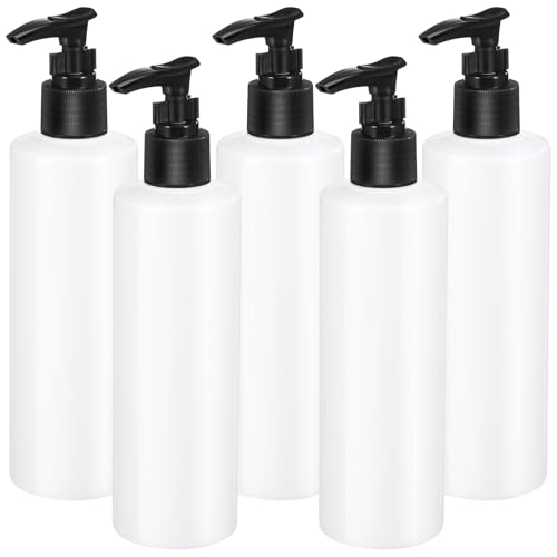 Mipcase Flacon Pompe Vide Plastique 250Ml Solide Pack de 5 pour Shampooing et Lotion Portable en Excursions Couleur Aléatoire