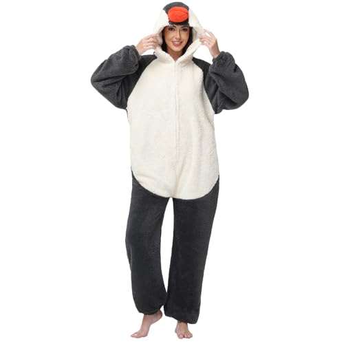 Luojida Combinaison Unisexe Adulte Pyjama Onesies Animal Cosplay Panda Deguisement Deguisement Halloween Femme Homme a Capuche ‌Zip Kigurumi Halloween...