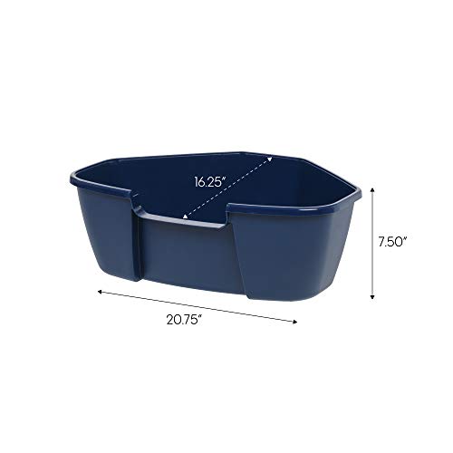 image for IRIS USA Large Open Top Corner Cat Litter Tray with Scoop, Sturdy Comf