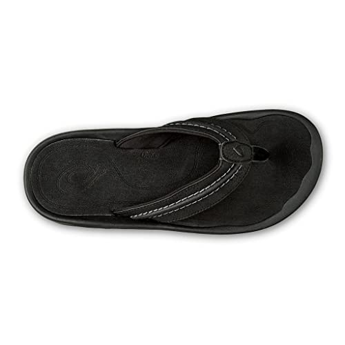 Image of OLUKAI Hokua Men's Beach Sandals, Quick-Dry Flip-Flop Slides, Water Resistant & Wet Grip Rubber Soles, Compression Molded Footbed & Soft Comfort Fit