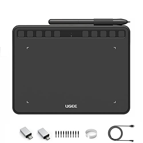 Image of UGEE S640 Graphic Drawing Pen Tablet (6.3 x 4.2 inch Graphic Tablet with 10 Hotkeys Support Windows, Mac, Linux, Android Mobile, Tilt Pressure 8192 Level Pressure Battery -Free Stylus)