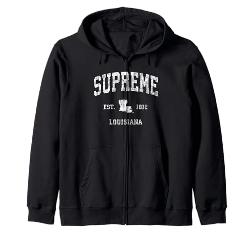 Diseño deportivo atlético vintage de Supreme Louisiana LA Sudadera con Capucha
