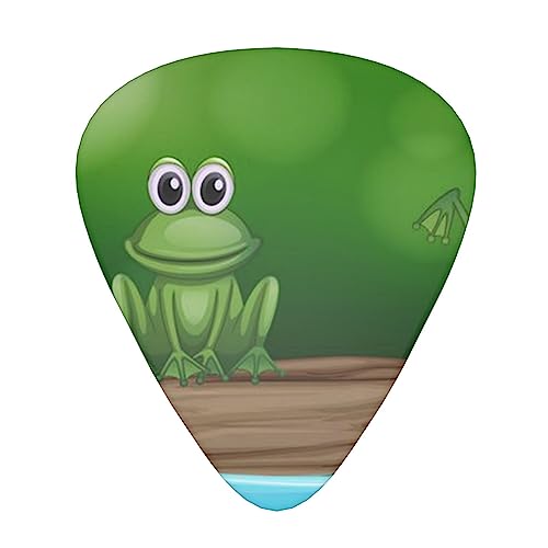 Lot de 12 médiators en forme de grenouilles vertes pour guitare électrique et basse - Les Beatles, Paul McCartney, John Lennon, RIngo Starr, George Harrison Lot de 12 médiators en forme de grenouilles vertes pour guitare électrique et basse