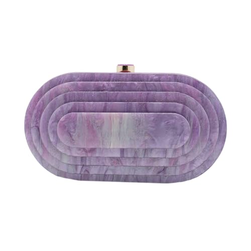 Image of Acrylic Evening Clutch Bag for Women Shell Shape Shoulder Crossbody Bag Glitter Marble Purse Handbag