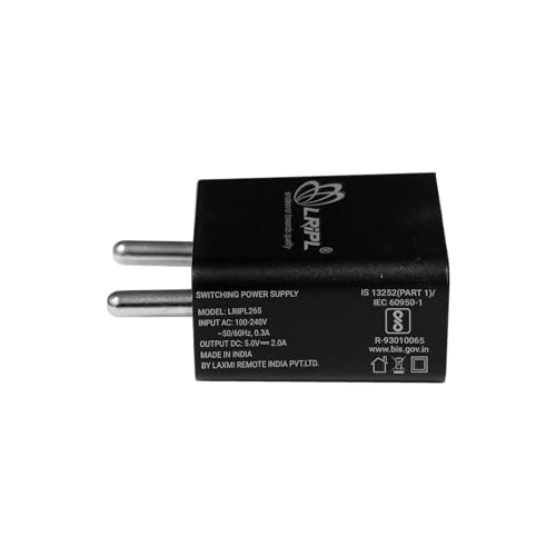 Image of LRIPL 5V 2A Mobile Charger Adapter Wall Charger | USB Power Adaptor | 10 Watt Wall Charger Compatible with Smartphones, Headphones, Speaker and Many Deivces - Bis Certified