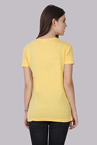 Image of FLEXIMAA Women's Cotton Plain Round Neck Half Sleeve T-Shirt