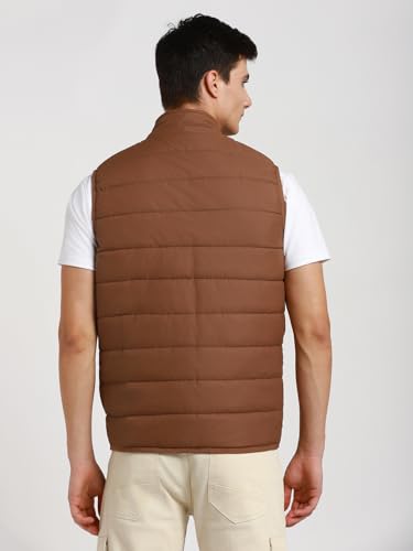 Image of Dennis Lingo Men Regular Fit Polyester Sleeveless Solid Jackets