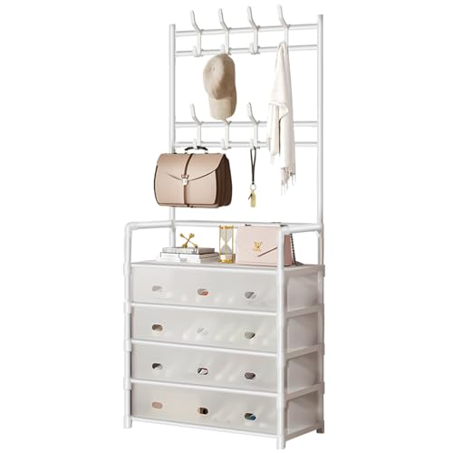 Reviews de Home Depot Zapatera los mejores 10. 41 LUMOKU Zapatera Organizador, Zapatero y Perchero, 3 en 1 Organizador de Zapatos, Zapatero de 57 cm de Ancho con Puertas, Mueble para Zapatos Multifuncional con 4 Niveles de...