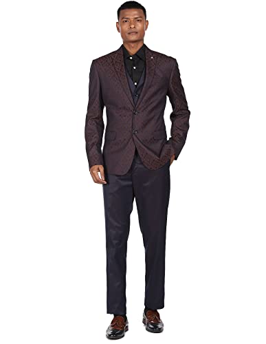 Image of Arrow Men's Polyester Blend Jacquard Formal Business Suit Pants Set