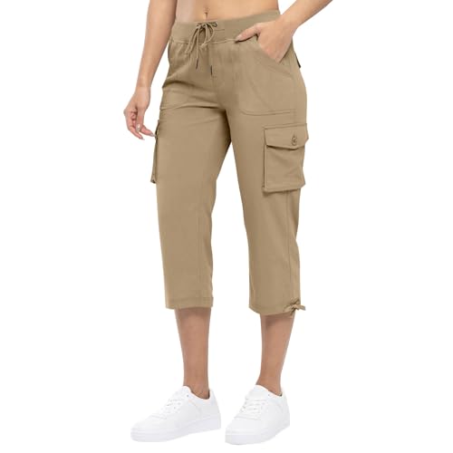 Cargo Capris for Women Quick Dry Hiking Pants Drawstring Capri Pants Sunmer Lightweight Cargo Pant Capris3