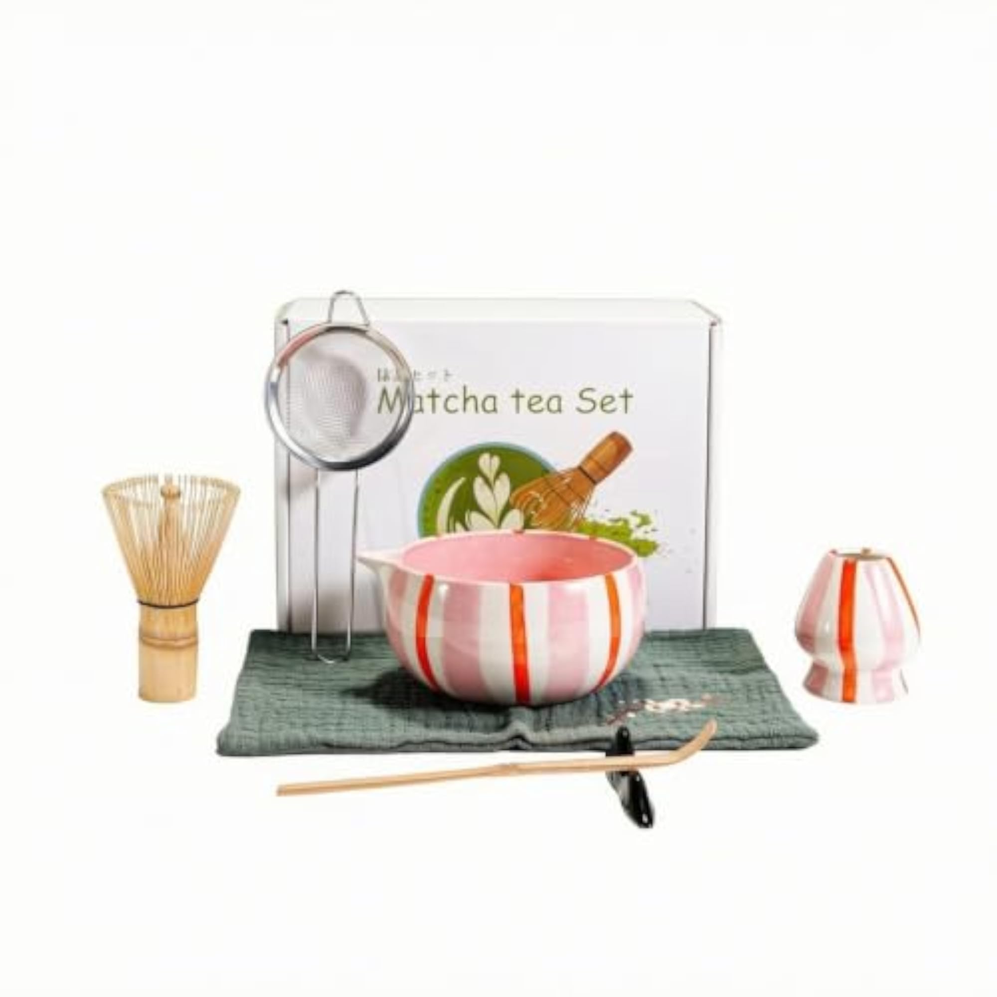 Handmade Ceramic 7-Piece Matcha Set with Whisk, Gift for Tea Lovers