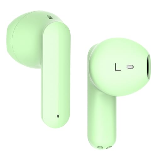 CrossBeats TWS Ear Buds | 30Hrs Playtime | Ultralight Bluetooth Earphones with Mic & Voice Assistant | Passive Noise Cancelling | Type-C Fasting Charging (Green)
