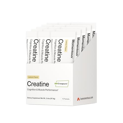 Momentous Creatine Lemon Monohydrate Powder - Creapure Creatine Powder - Supports Strength, Lean Muscle, & Recovery for Men & Women - NSF Certified for Sport - 6.49 g per Serving - 15 Servings