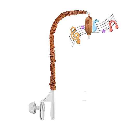 Image of Crib Mobile Arm with Music Box - Imitation Wood - 24 Inch Mobile Arm for Crib - Crib Mobile Motor Battery Operated - Volume Control - 12 Lullabies - Crib Toys Attachments - Holder for DIY Clamp Mobile