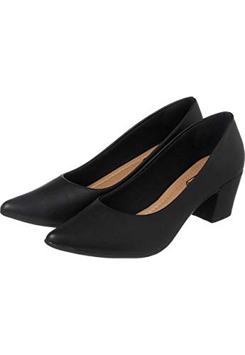 Scarpin Sacolei Salto Quadrado Santorini Preto (croco, 35)