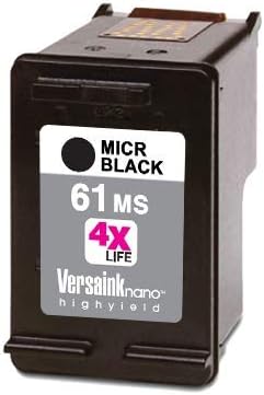Vista 3 de VersaInk-Nano HP MICR 61MS - Cartucho de tinta para impresión de cheques, repuesto para 61 negro (CH561WN), MICR negro, 1 (VH61MS-3337)