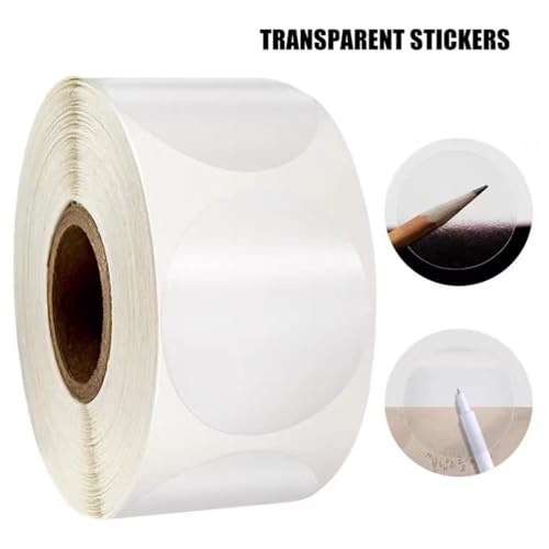 3 Stück Klebepunkte Transparent Aufkleber für Verpackung, 1500 Stück und 20mm Durchmesser, Transparent Siegel Etiketten Kreis Verschluss für Umschläge Schachteln