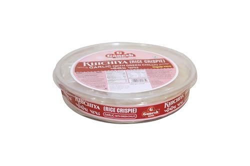 Image of Ganesh Rice Red Chilly Khichiya Papad 400g | Jain Suitable No Onion No Garlic | Gluten Free No Preservatives Chawal Papad Pack of 2