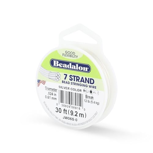 Beadalon 7-Strand Stainless Steel Beading Wire, .024 in / 0.61 mm - Silver