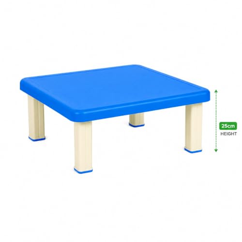 Image of Plastic Strong and Durable Kids Table for Studying Dining Home Virgin Material Kids Table for 2 to 10 Years | Sustain Upto 50 KG (Blue Low Table)