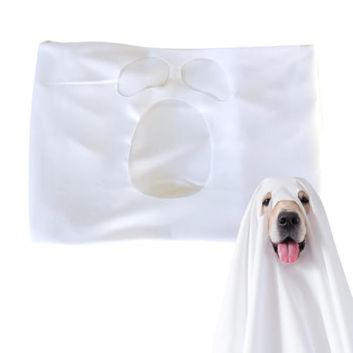 Dewireaey Disfraz de Fantasma para Perro | Disfraces de Fantasma para Perros y Gatos - Accesorios para Mascotas Ropa Disfraz Perros Gatos Truco O Trato Fiestas Paseos Fotos Complementos