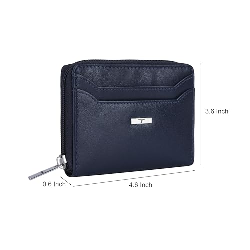 Image of URBAN FOREST Claire Aniline Blue Leather Wallet for Women